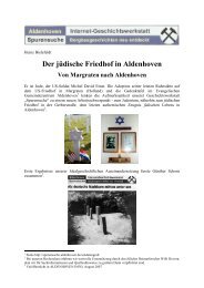 Der jÃ¼dische Friedhof in Aldenhoven - Spurensuche: Aldenhovens