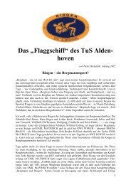 Das âFlaggschiffâ des TuS Alden- hoven - Spurensuche: Aldenhovens