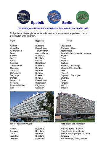 Hotel-Liste fÃ¼r auslÃ¤ndische Touristen 1983 HIER als PDF