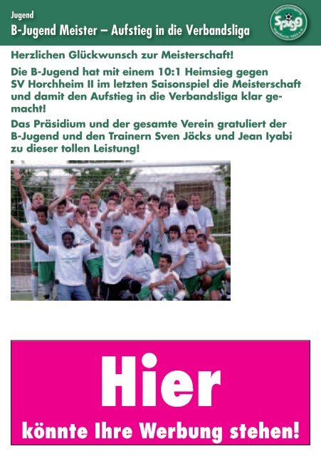 Ausgabe August - SpVgg Ingelheim