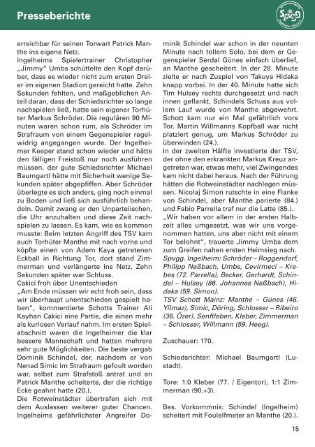 Ausgabe November/Dezember - SpVgg Ingelheim