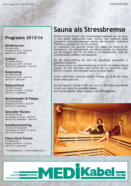 GRUEN-WEISS-ECHO AUSGABE 04/2013 - SpVgg Jettenbach e.V.