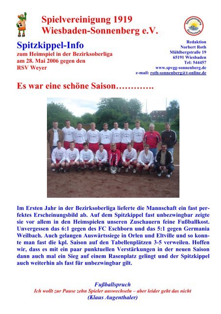 28.05.2006 - bei der SPVGG 1919 Sonnenberg