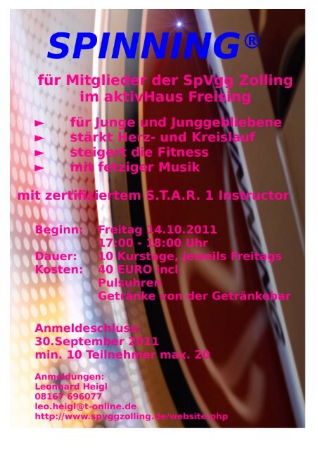 Spinning Training - SPVGG Zolling