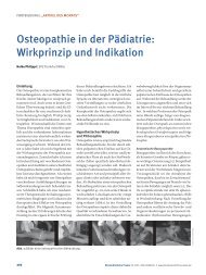 Osteopathie in der PÃ¤diatrie: Wirkprinzip und Indikation