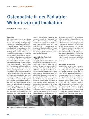 Osteopathie in der PÃ¤diatrie: Wirkprinzip und Indikation