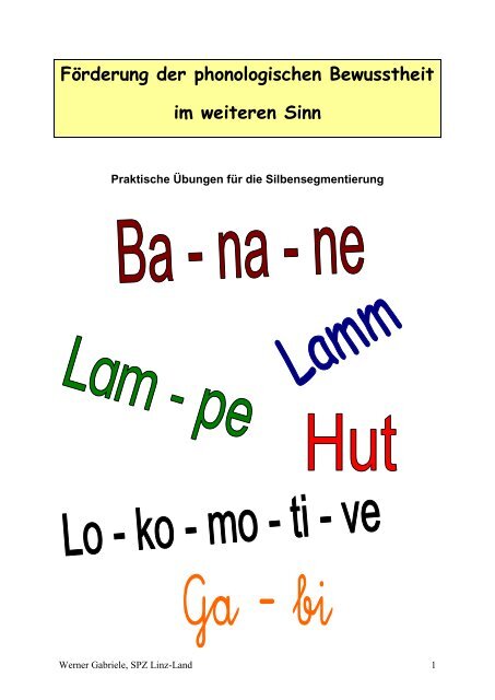 FÃ¶rderung der phonologischen Bewusstheit - beim SPZ Linz-Land