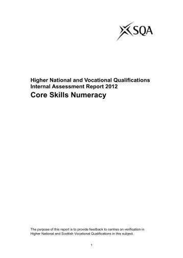 Core Skills Numeracy - Scottish Qualifications Authority