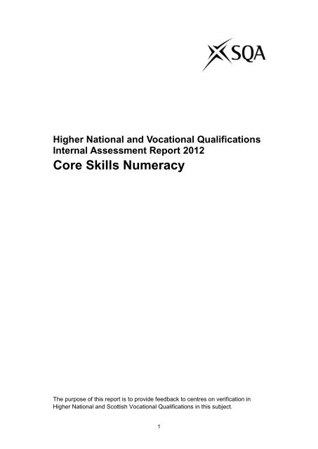 Core Skills Numeracy - Scottish Qualifications Authority