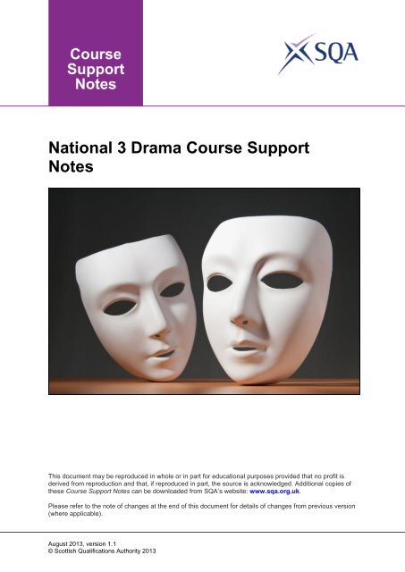 National 3 Drama Course Support Notes - Scottish Qualifications ...