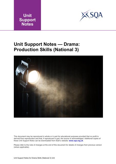 National 3 Drama Course Support Notes - Scottish Qualifications ...