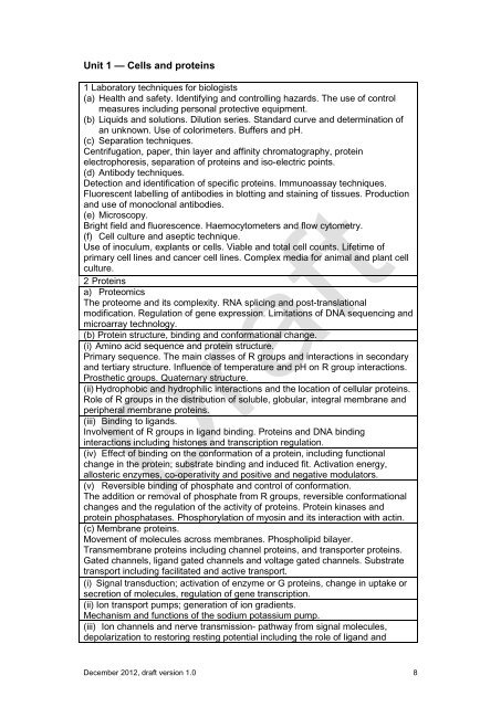 Advanced Higher Biology Draft National Course Assessment ...