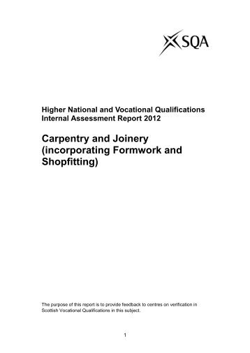 Carpentry and Joinery - Scottish Qualifications Authority