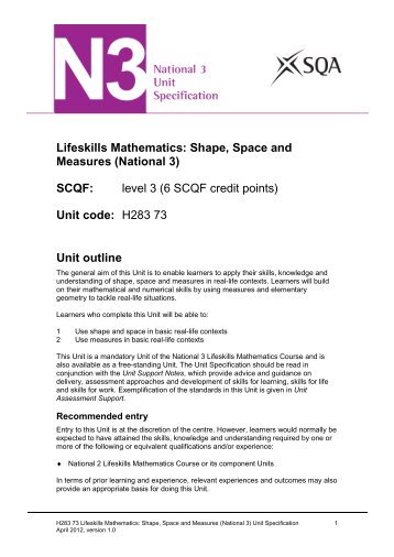 Lifeskills Mathematics: Shape, Space and Measures (National 3 ...