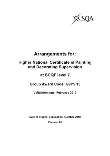 HNC Painting and Decorating Supervision - Scottish Qualifications ...