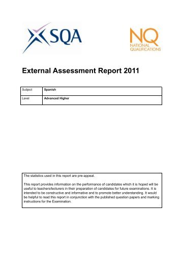 External Assessment Report 2011 - SQA