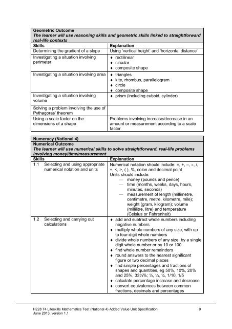 Lifeskills Mathematics Test - Scottish Qualifications Authority