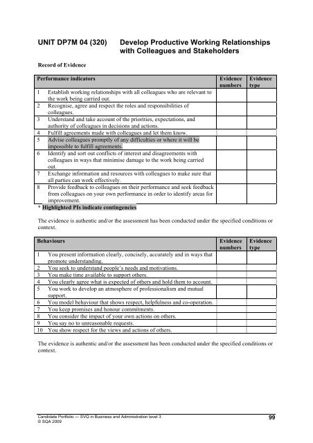 SVQ in Business and Administration level 3 - Scottish Qualifications ...