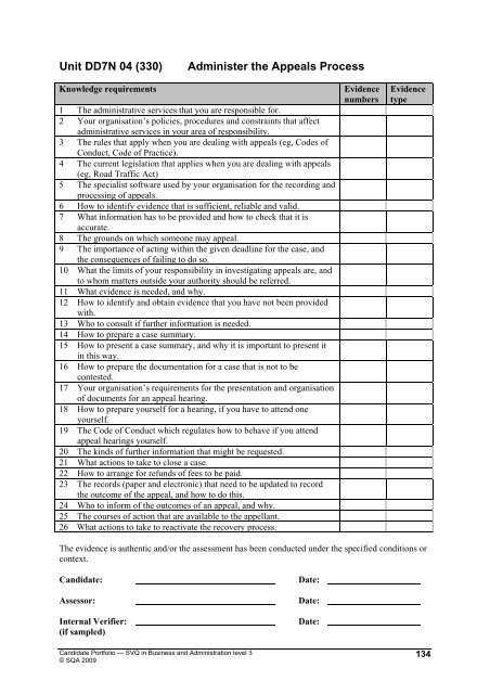 SVQ in Business and Administration level 3 - Scottish Qualifications ...