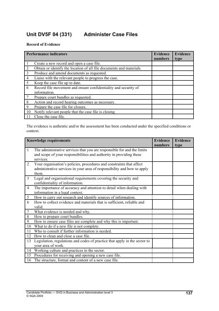 SVQ in Business and Administration level 3 - Scottish Qualifications ...