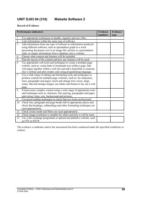 SVQ in Business and Administration level 3 - Scottish Qualifications ...