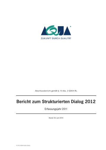 Bericht zum Strukturierten Dialog 2012 - SQG