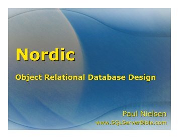 Nordic â Object Relational Database Design - SQL Server Bible