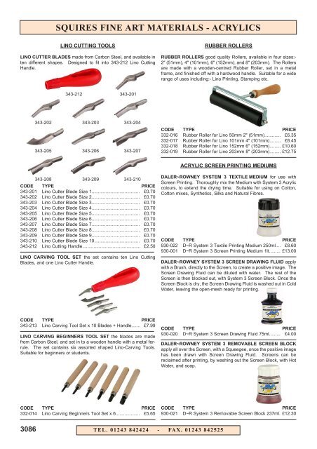 ACRYLICS - Squires Model and Craft Tools