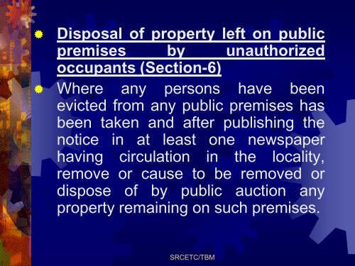 PUBLIC PREMISES (Eviction of unauthorized occupants) Act 1971