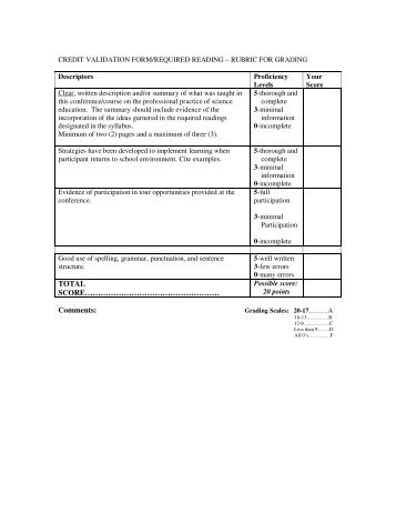 Course Rubric