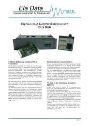 Digitales ELA Kommunikationssystem DLS 3000 - Ela-Data Gmbh