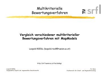 Multikriterielle Bewertungsverfahren - Fachbereich Stadt- und ...