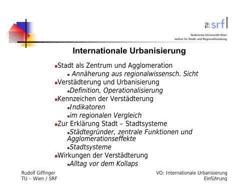 Internationale Urbanisierung