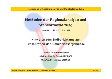 Methoden der Regionalanalyse und Standortbewertung