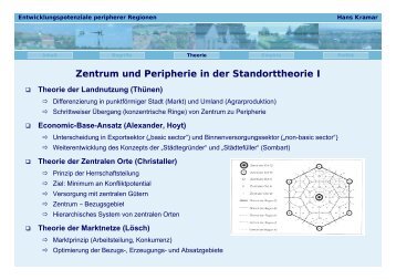 Erklärungsansätze zur Entstehung von Zentrum / Peripherie