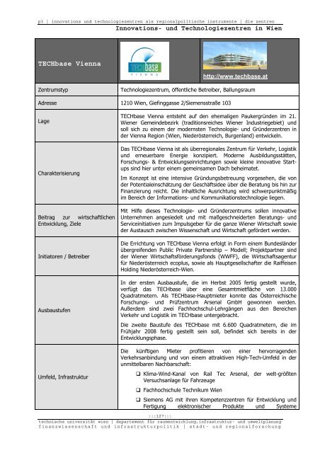 Endbericht - Fachbereich Stadt- und Regionalforschung ...