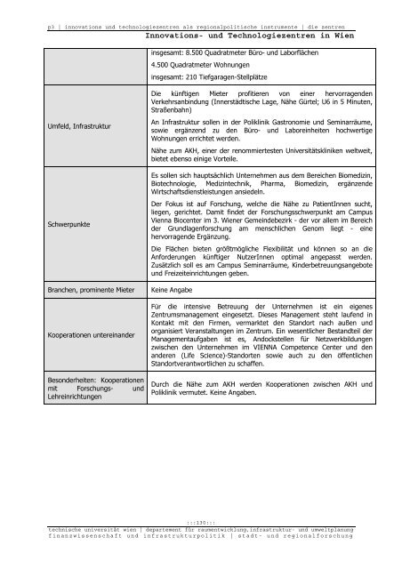 Endbericht - Fachbereich Stadt- und Regionalforschung ...