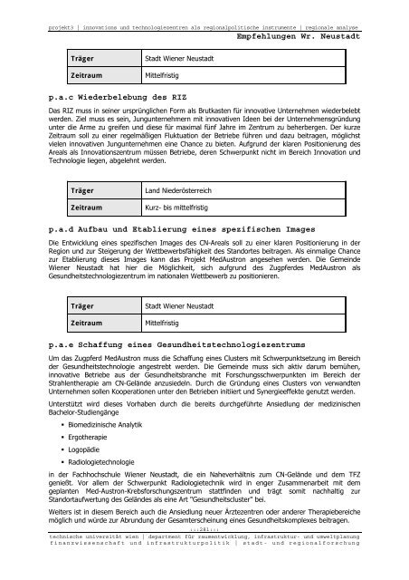 Endbericht - Fachbereich Stadt- und Regionalforschung ...