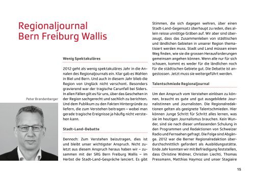 87. Jahresbericht 2012 - SRG Deutschschweiz