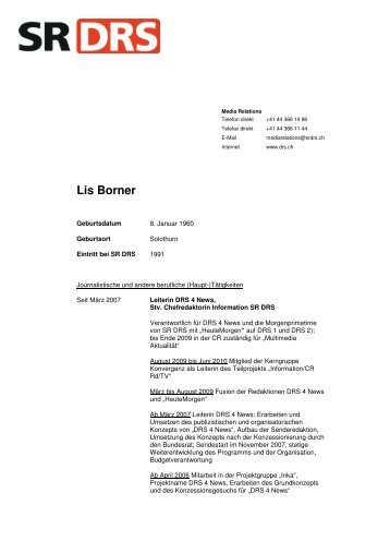 CV Lis Borner - SRG SSR