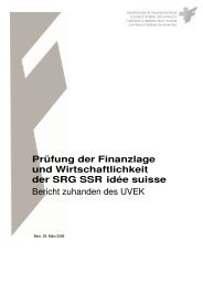 Bericht der EidgenÃ¶ssischen Finanzkontrolle (EFK) 2006 - SRG SSR