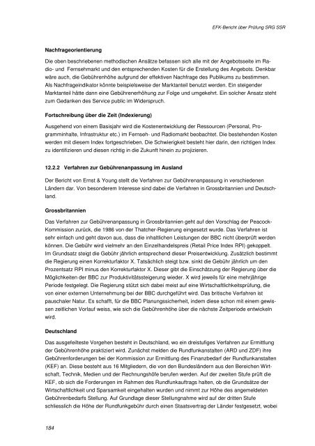 Bericht der EidgenÃ¶ssischen Finanzkontrolle (EFK) 2006 - SRG SSR