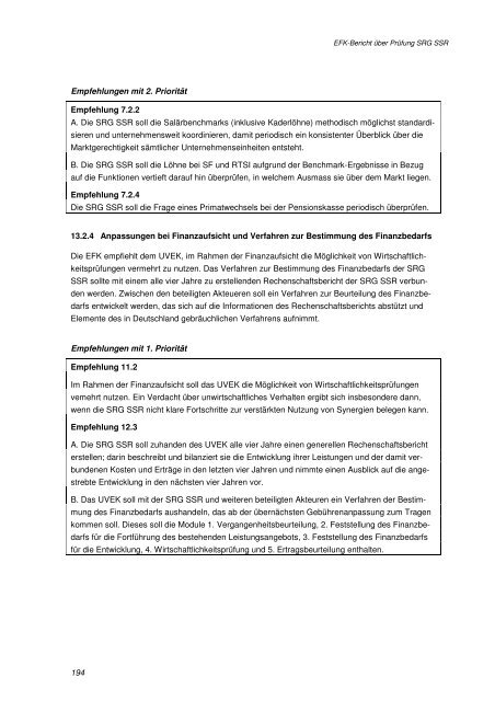 Bericht der EidgenÃ¶ssischen Finanzkontrolle (EFK) 2006 - SRG SSR