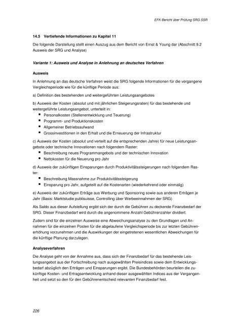 Bericht der EidgenÃ¶ssischen Finanzkontrolle (EFK) 2006 - SRG SSR