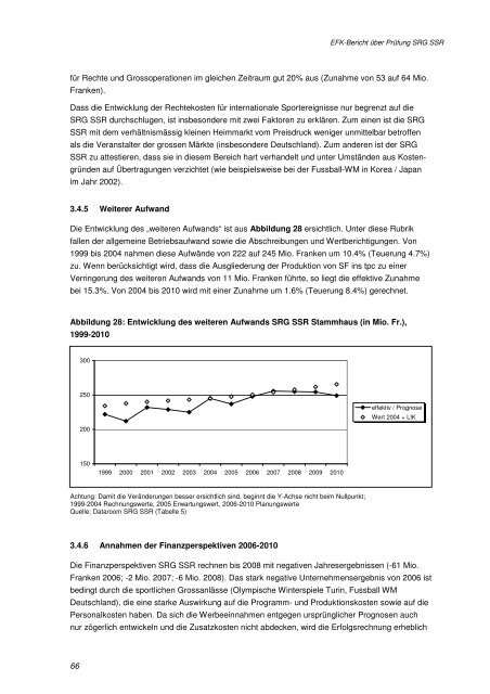 Bericht der EidgenÃ¶ssischen Finanzkontrolle (EFK) 2006 - SRG SSR