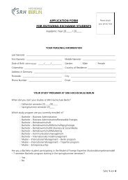 Student Application Form for OUTGOING Students - SRH ...
