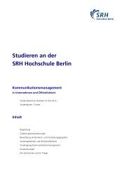 Studieren an der SRH Hochschule Berlin