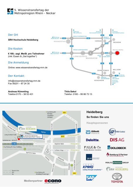 5. Wissenstransfertag der Metropolregion Rhein-Neckar - SRH ...