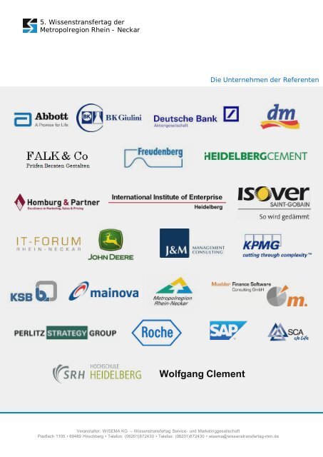 5. Wissenstransfertag der Metropolregion Rhein-Neckar - SRH ...