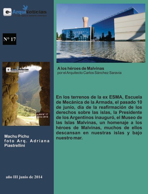 e-AN N° 17 nota N° 6 a los héroes de Malvinas por el Arq. Carlos Sánchez Saravia